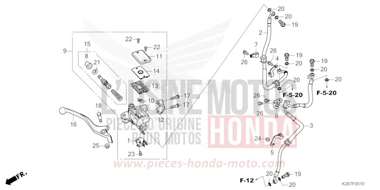 MAITRE-CYLINDRE DE FREIN AVANT CYLINDRE (MSX GROM A) de MSX GROM A FORCE SILVER METALLIC (NH411) 2021